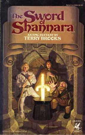 Cover of The Sword of Shannara a post-apocalyptic fantasy where a young man embarks on a quest to stop an evil warlord with the help of an ancient sword