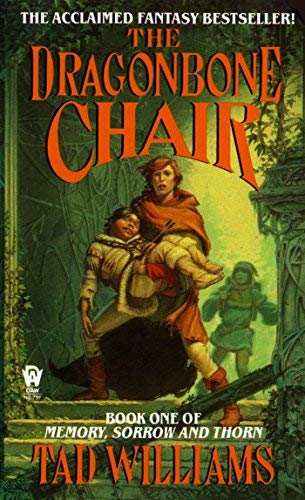 Cover of The Dragonbone Chair an epic fantasy following a young stable boy’s journey to uncover dark forces threatening his kingdom