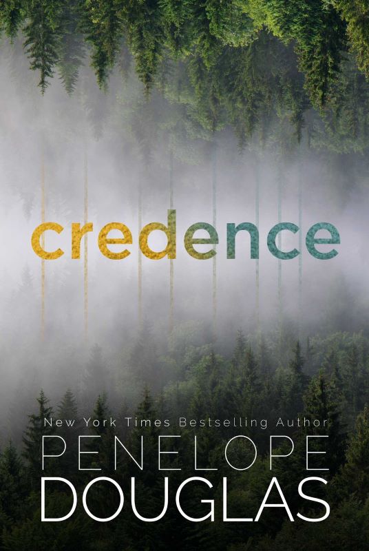 Cover of Credence by Penelope Douglas, a daring and taboo dark romance set in a snowy wilderness with an unconventional love triangle