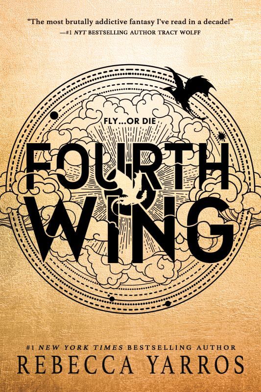 Cover of Fourth Wing an action-packed epic fantasy where a young woman trains with dragons to protect her kingdom from enemies