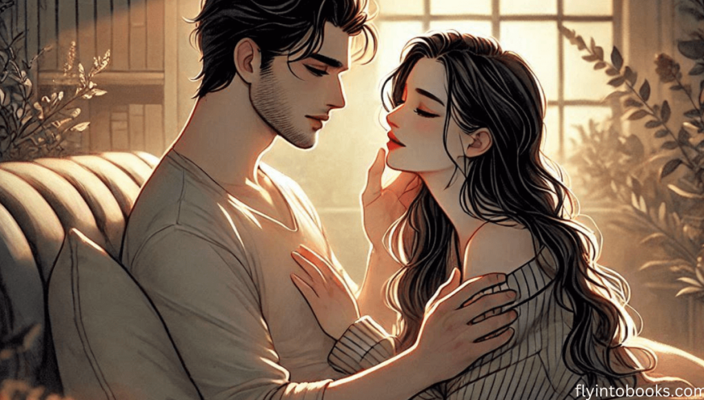 Warm and emotional depiction from 'Twisted Love,' portraying Alex Volkov and Ava Chen’s romantic connection, perfect for fans of deep, passionate romance books.